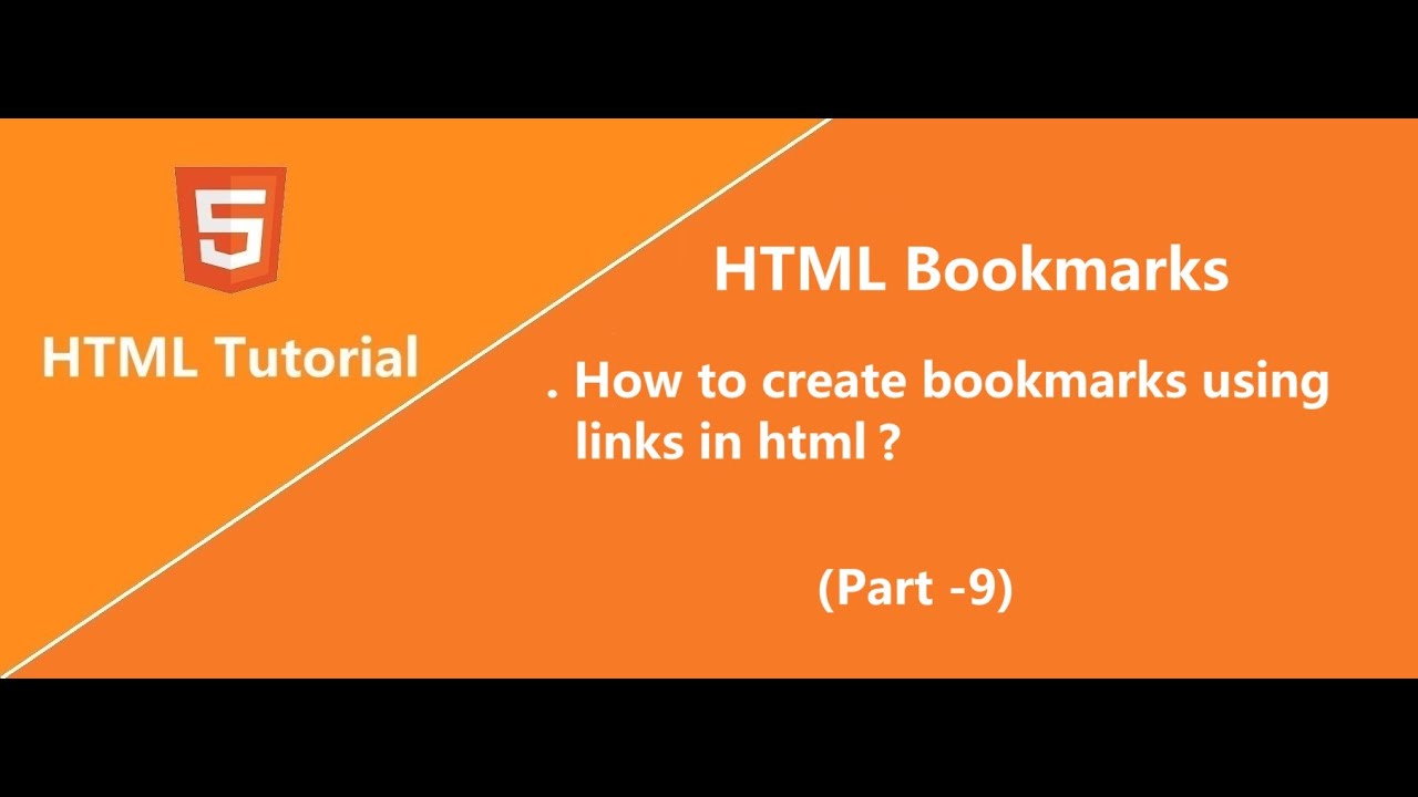 HTML Bookmarks - Part 9 | HTML Tutorial - YouTube