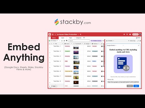 Stackby Apps Tutorial - Embed Google Docs, Sheets, Slides & More