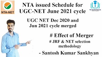 NTA issued Schedule for UGC NET June 2021 Cycle | Merger of Dec 2020 and Jun 2021 NET due to Covid19