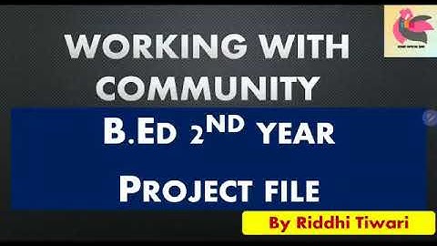 Project File/ Working with Community / B.ed 2nd Year In Hindi/ primary education/