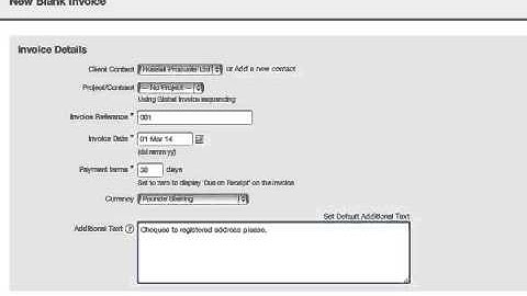 FreeAgent - Raising an invoice