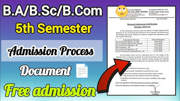 B.A/B.Sc/B.Com 5th Semester Admission Process Document/📄 Free 🆓Admission/New NEP FYUGP 2025..