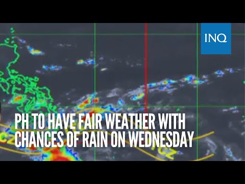 PH to have fair weather with chances of rain on Wednesday