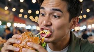World’s Biggest Smash Burger Cheese Volcano Cut Open