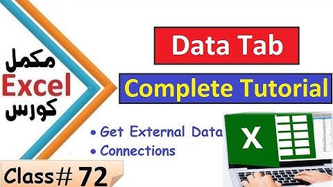 Ms Excel 2010 Full Tutorial Class # 72 Data tab in Pashto | Excel Get External Data and Connections
