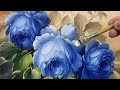 ROSES / PAINTING STEP BY STEP / BLUE ROSES / PAINTING TECHNIQUES FOR BEGINNERS AND ARTISTS