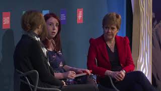 Heather McDaid & Nicola Sturgeon with Elif Shafak at the Edinburgh International Book Festival