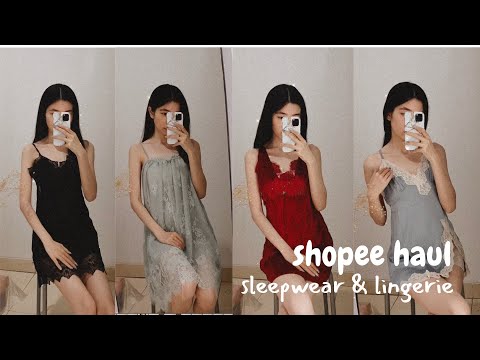 shopee haul: review piyama, daster satin, lingerie di bawah 200k