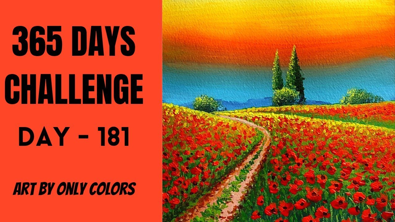 Red flower field/Acrylic painting