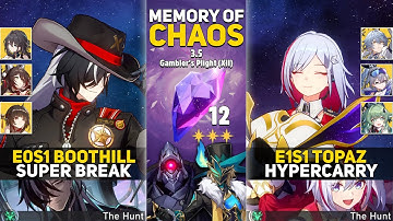 E0S1 Boothill Super Break & E1S1 Topaz Hypercarry | MOC 12 | Honkai: Star Rail 3.5