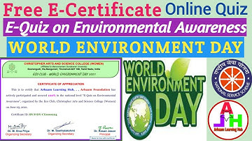 Environment Day Quiz | World Environment Day Quiz | Online Quiz Certificate