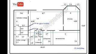 Uy qurish chizmasi № 30 уй куриш чизмаси 18x10 razmeri #UydaQoling