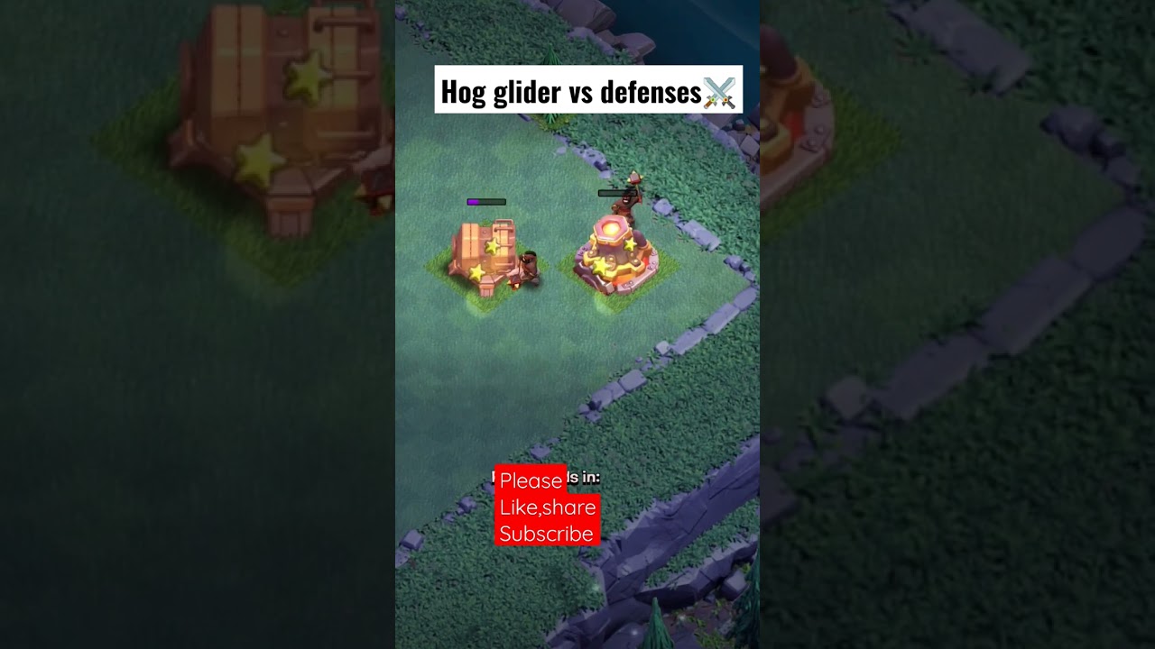 hog glider vs defenses⚔️ Clashofclan 