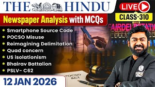 The Hindu Analysis - 12th January | The Hindu Newspaper Today With Mcqs | Aasim Sir