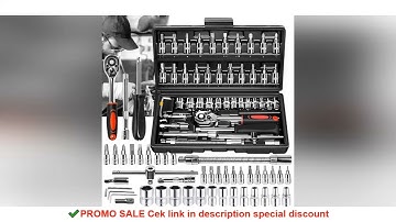 46pcs/set Drive Socket Set Ratchet Wrench Set Car Tool Kit, Bit Socket Wrench Set Metric Mechanic To