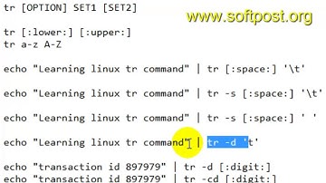tr command examples in Linux