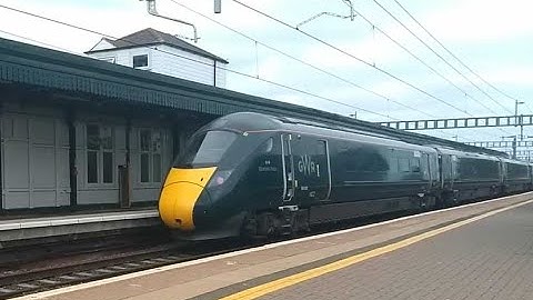 GWR IET pair running through Didcot Parkway at speed, and on diesel. 03/08/2019