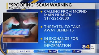 Calls spoofing Marion County Public Health Department number
