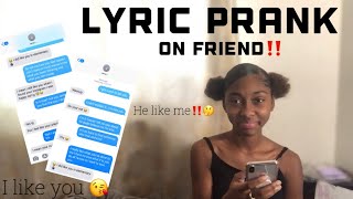 Lyric prank on Friend ‼️ Using Sydney Renae Into you