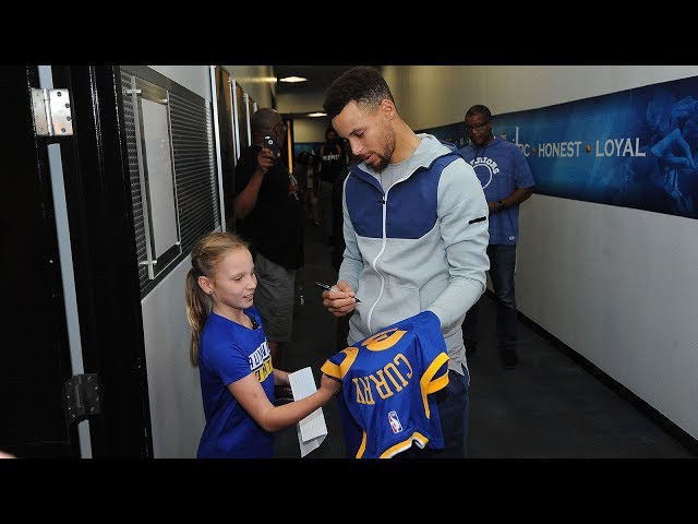 Curry Meets 9-Year-Old Fan class=