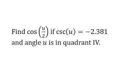 Half Angle Identity: Find cos(u/2) Given csc(u)