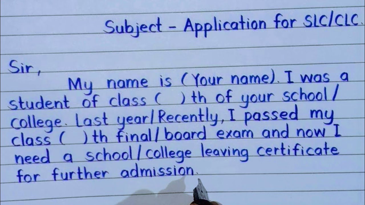 how to write application letter for leaving certificate from college