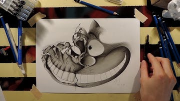 #art#drawings Skull Drawing -Cheshire Cat - Alice In Wonderland