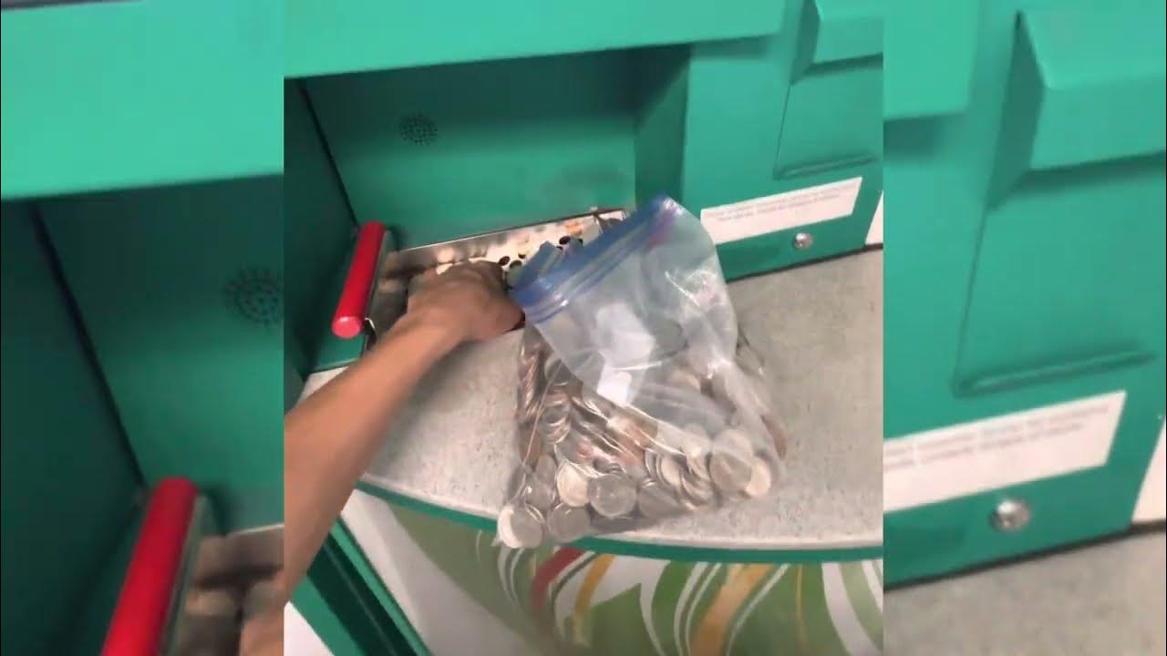 Depositing coins into cash at Coinstar Machine Stop & Shop drm1712 