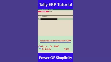 40:-how to use  Receipt Voucher| #tallytutorial  | #shorts | Received cash from satish-9000