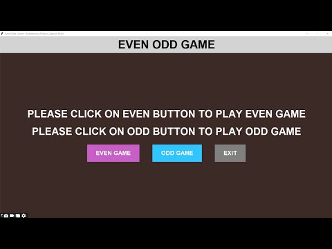Title: Even/Odd Number Game | Tkinter GUI Application.