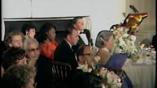 The Reagan’s during the State Dinner for President Boigny of the Ivory Coast on June 7, 1983