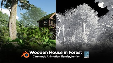 Wooden House in Forest. Cinematic Animation Blender 3.0, Lumion