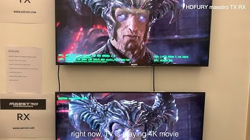 HDFury maestro TX RX demo video with OSD