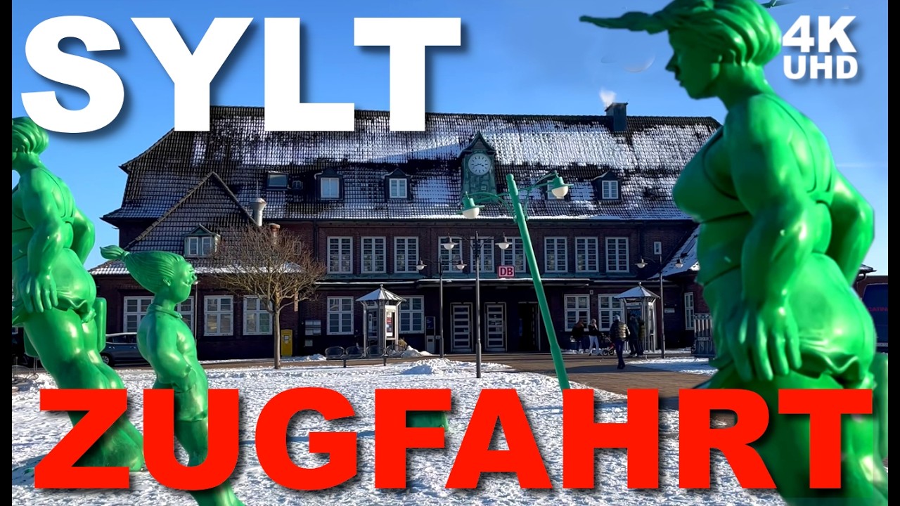 Zugfahrt bei Schnee nach Westerland Sylt ❤️ Februar 2026 | über die vereiste Nordsee fahren [4K UHD]