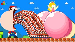 🔴 [LIVE] Super Mario Bros. but Mario and 999 tiny Mario turns Peach Giant BUT T | Game Animation