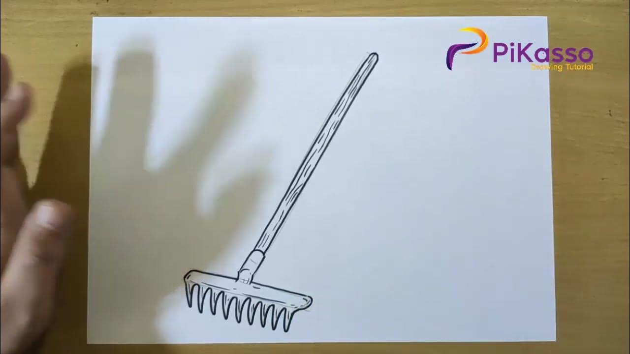 How to Draw a Rake Very Easy step by step YouTube