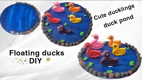 Colorful Clay Ducks pond | DIY miniature handmade Pond | DIY Clay Summer Pool Duck Tutorial