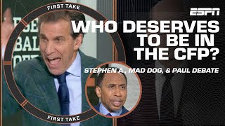 Stephen A., Mad Dog & Paul Finebaum GET HEATED over CFP rankings top 4!  | First Take