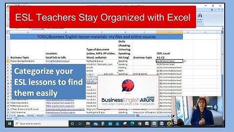 Idea: Organize your ESL lessons in Excel