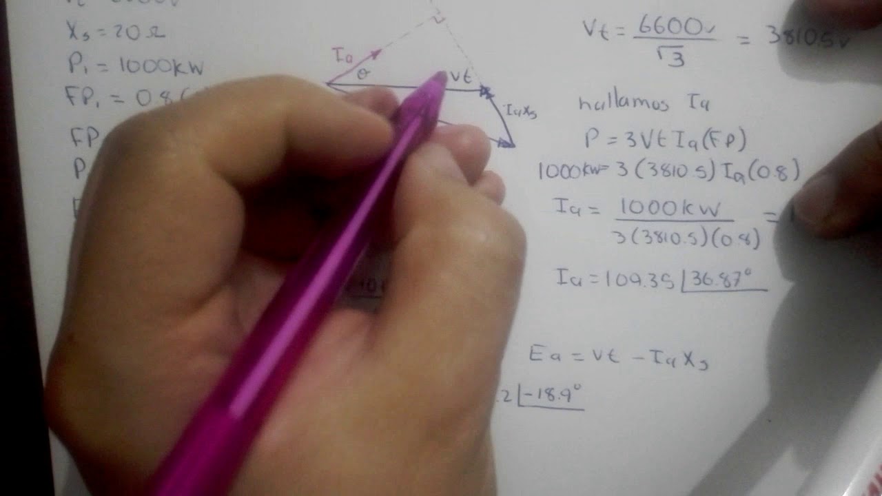 Motor sincrónico. Ejercicio 3.