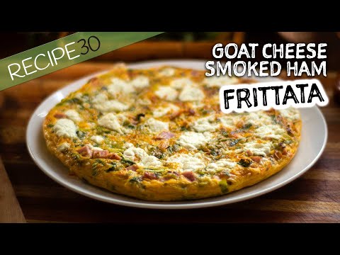Easy Frittata Lunch! Filled with Leek, Smoked Ham and Goat Cheese