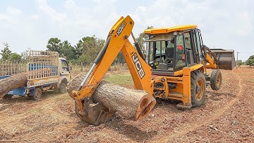 JCB 3DX Backhoe Wood Loading from Tata Ace in Farming Land | JCB | jcb video