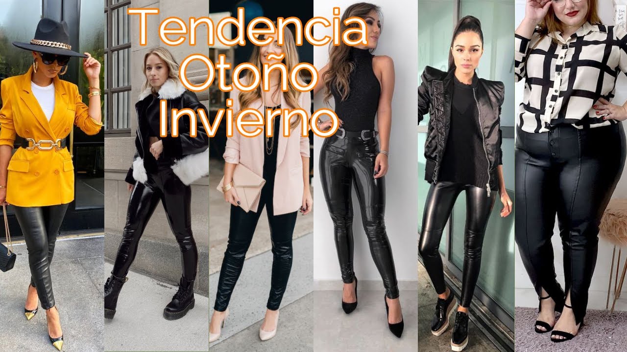 Pantalones y leggings efecto cuero: combinaciones para otoño invierno 2021