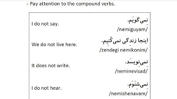 Farsi Grammar in Use: For Beginners - Lesson 24- Negative of Present Indicative