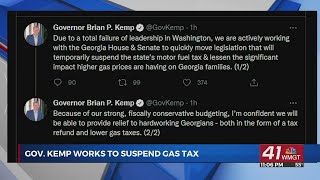 Governor Kemp working to suspend fuel taxes to lessen the impact of rising gas prices