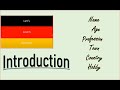 Self Introduction in German