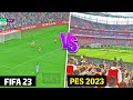 Fifa 23 vs efootball 2023  live broadcast camera gameplay comparison  fujimarupes