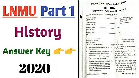 Lnmu ba part 1 history objective answer key 2020