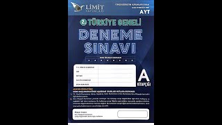 LİMİT YAYINLARI 2 NOLU AYT DENEME SINAVI SORU ÇÖZÜMLERİ 26.05.2023