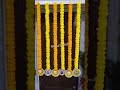 Handmade marigold hanging with wooden pichwai plates for decoration @Richascraft #homedecor #craft